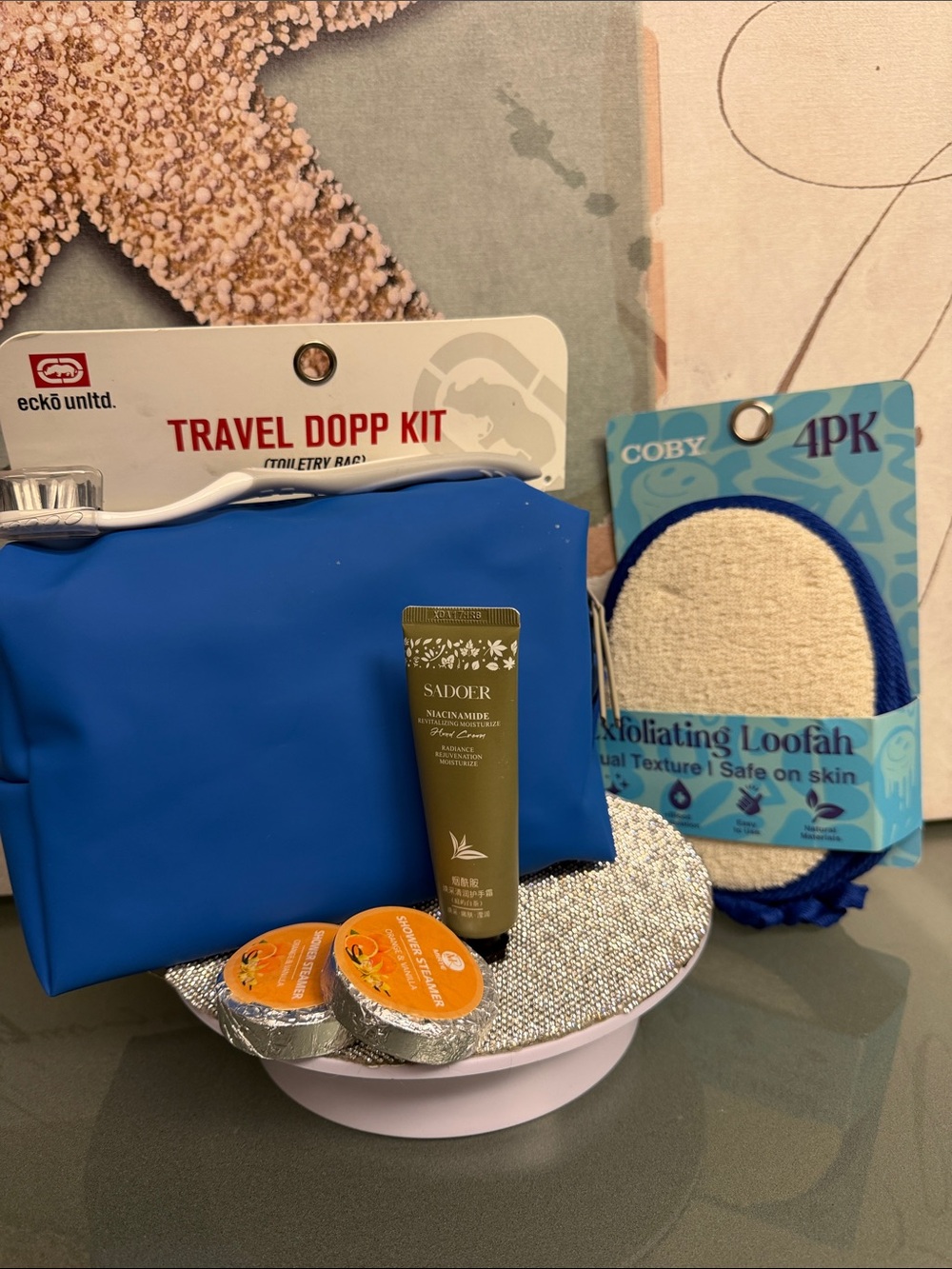 Unisex Ecko Unlimited Blue Travel toiletry set 9 pieces. 🆕